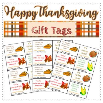 Happy Thanksgiving Gift Tags by The Ticket to Teaching for SPEDucators