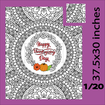 Preview of Happy Thanksgiving Pumpkin Collaborative Poster Coloring Pages Bulletin Board