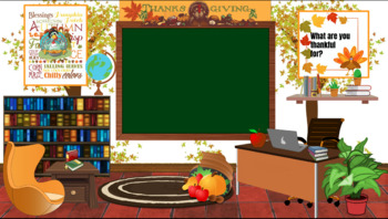 Preview of Happy Thanksgiving Virtual Classroom Themed Background