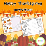 Happy Thanksgiving activities!
