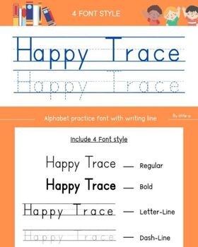 Preview of Happy Trace Education Font Unleash the Joy of Letter Learning Practice Playful!
