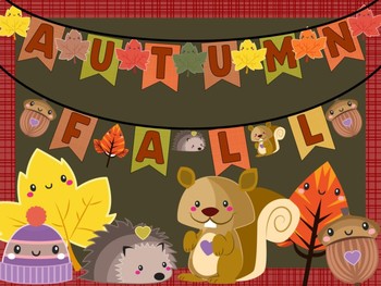 Preview of Happy Up Class Decor & Banner Kit : Fall Leaves & Friends, Autumn, Decor Bundle