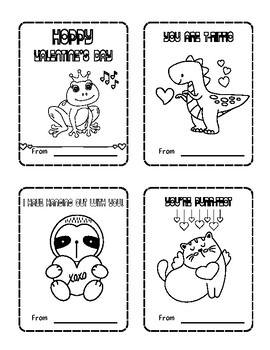 Preview of Happy Valentine Cards Template DIY Coloring Activity