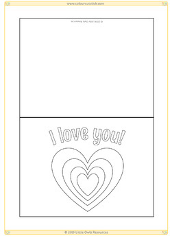 Happy Valentine's Day Card Templates - Coloring Activity (horizontal cards)