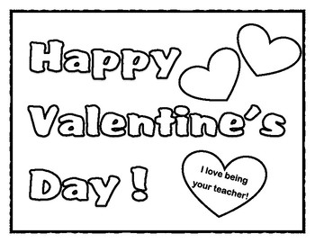 Happy Valentine's Day Coloring by Teacherhelperbiz | TPT