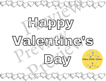 Preview of Happy Valentine's Day Coloring Page Heart February