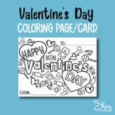 Happy Valentine's Day Coloring page great for students k-8