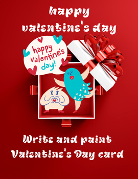 Preview of Happy Valentine's Day: Write and Paint Valentine's Day Card