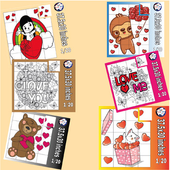 Preview of Happy Valentines Day Bulletin Board Collaborative coloring page Poster/Bundle