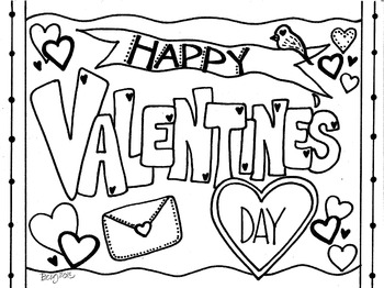 Preview of Happy Valentine's Day Coloring Sheet