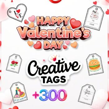 Preview of Happy Valentines Day Creative Tags - Valentines Day Activities Craft - Gift Tags