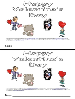 Preview of Happy Valentine's Day Kindergarten Emergent Reader