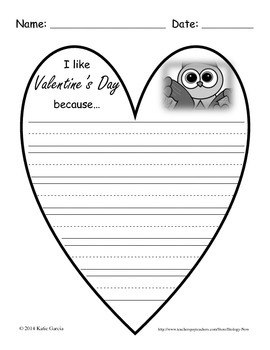 Preview of Happy Valentine's Day - Owl Writing Prompt