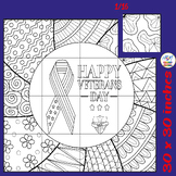Happy Veterans Day Collaborative Poster Art- Coloring page