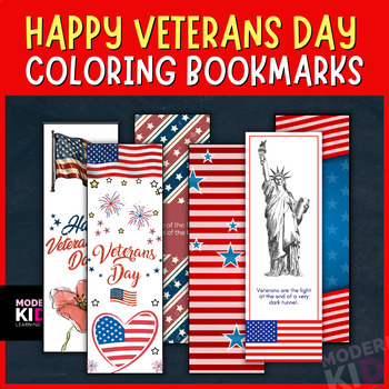 Preview of Happy Veterans Day Coloring Bookmarks