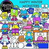 Happy Winter Monsters Clipart {Winter Clipart}