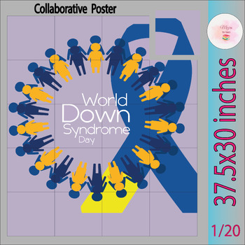 Preview of Happy World Down Syndrome Day Collaborative Coloring Psters Activities