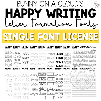 Preview of Happy Writing Letter Formation Fonts - Single Font License for commercial use