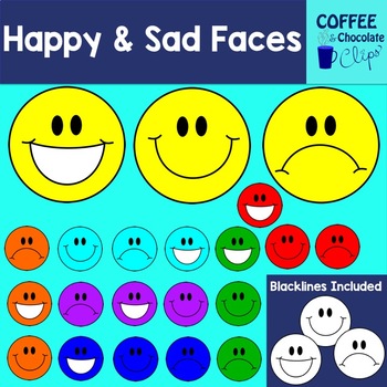 sad and happy faces clip art