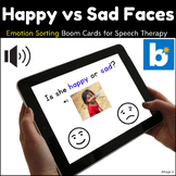 Happy and Sad Sorting Boom Cards Speech Therapy Special Ed
