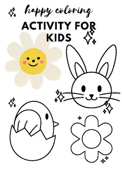 Preview of Happy easter coloring activity for kids