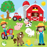 Happy farms clipart commercial use, vector graphics  - CL1120