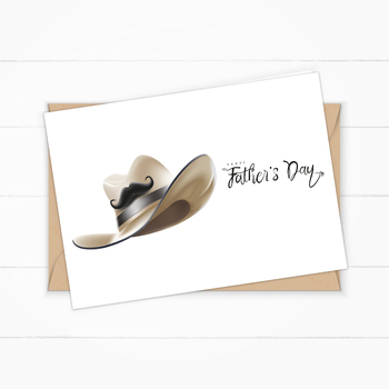 Preview of Happy fathers day-Fathers Day Card - Fathers Day Card with hat-printable