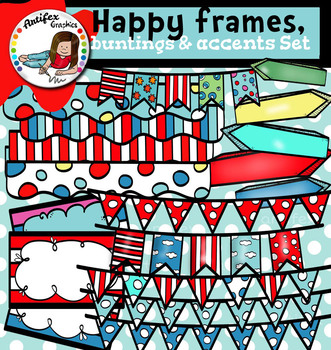 Preview of Happy frames, buntings and Accents Set, 29 items!!