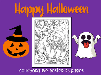 Preview of Happy halloween collaborative poster 25 pages