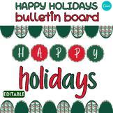 Happy holidays bulletin board letters - Red green christma