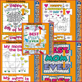 Happy mother's day collaborative poster art coloring pages Bundle