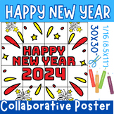 Happy new year Collaborative Coloring Poster pages | New Y
