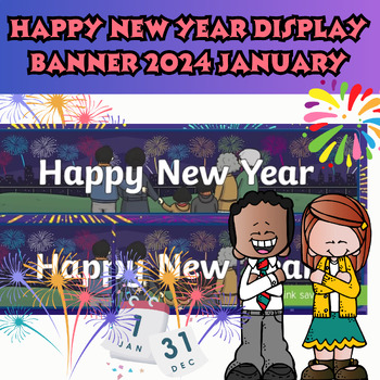 Preview of Happy new year display banner 2024 january