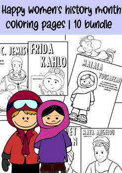 Preview of Happy women's history month coloring 11 pages 1 file PDF