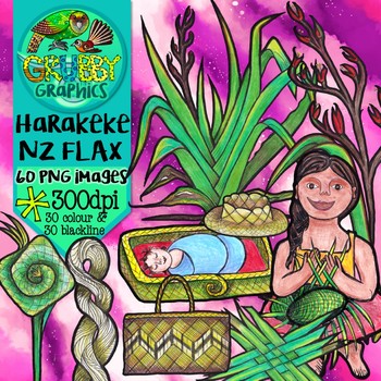 Preview of Harakeke New Zealand Flax Clip Art