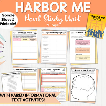 Preview of Harbor Me Novel Study Unit with Paired Informational Texts Middle School