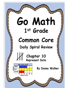 Harcourt Go Math Common Core Daily Spiral Review for 1st Grade - Chapter 10