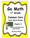 Harcourt Go Math Common Core Daily Spiral Review for 1st Grade - Chapter 5