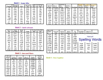 Preview of Harcourt Spelling Words - First Grade Series
