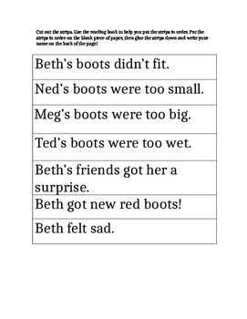 Preview of Harcourt Trophies Boots for Beth Differentiated Story Sequence