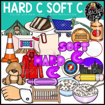 Preview of Hard C Soft C Clip Art Bundle {Educlips Clipart}