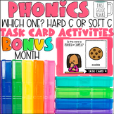 Hard C or Soft C Phonics Task Card Activity Centers Scoot 