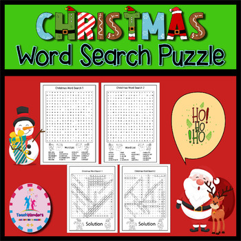 Preview of Hard Christmas Word Search Puzzle | winter Puzzle Vocabulary Worksheet