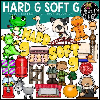Preview of Hard G Soft G Clip Art Bundle {Educlips Clipart}
