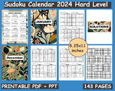 Hard Level Sudoku Calendar 2024 Dated With Solutions Puzzle-A-Day