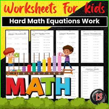 Preview of Hard Math Equations Linear Practice Problems Worksheets