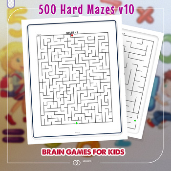 Preview of Hard Mazes: 500 Puzzles With Solution for Seniors, Adults & Kids v10