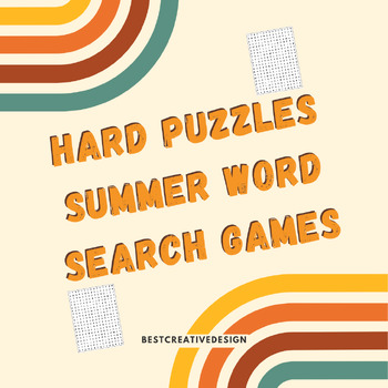 Preview of Hard Puzzles Summer Word Search Games