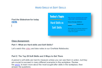 Preview of Hard Skills vs Soft Skills Full Lesson - Includes Slides and Worksheet!
