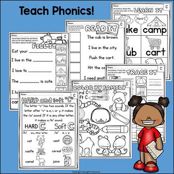 Hard & Soft C Worksheets and Activities for Early Readers - Phonics